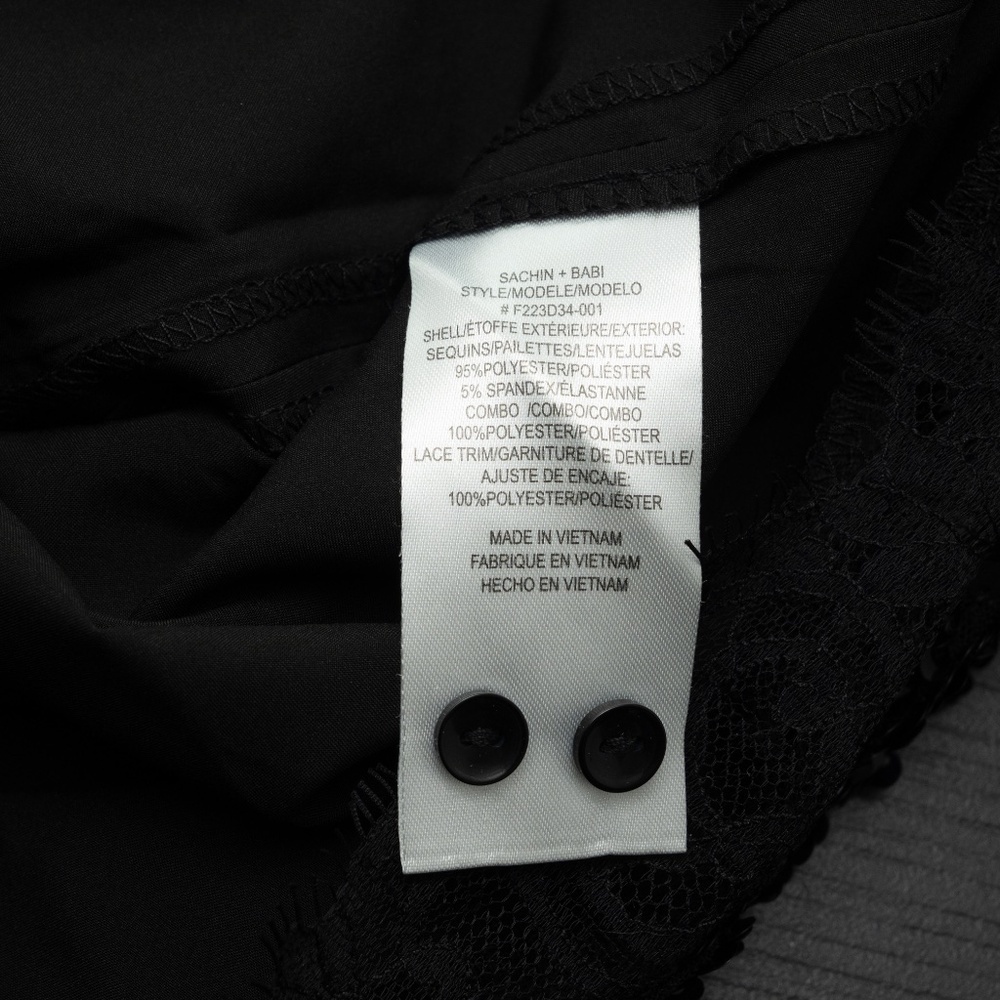 Sachin & Babi. Black Sequin Cowl Back Cameron Dress. - Picture 11 of 12
